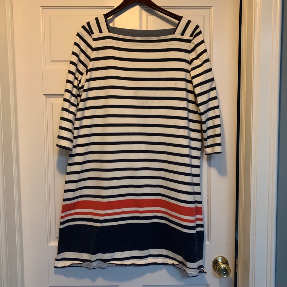 Nautical Striped Square-Neck Dress by LL Bean